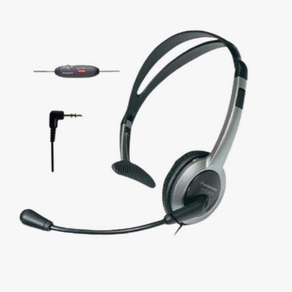 Panasonic KXTCA430S | Casque téléphonique - Microphone flexible - Réversible Gauche/Droite
