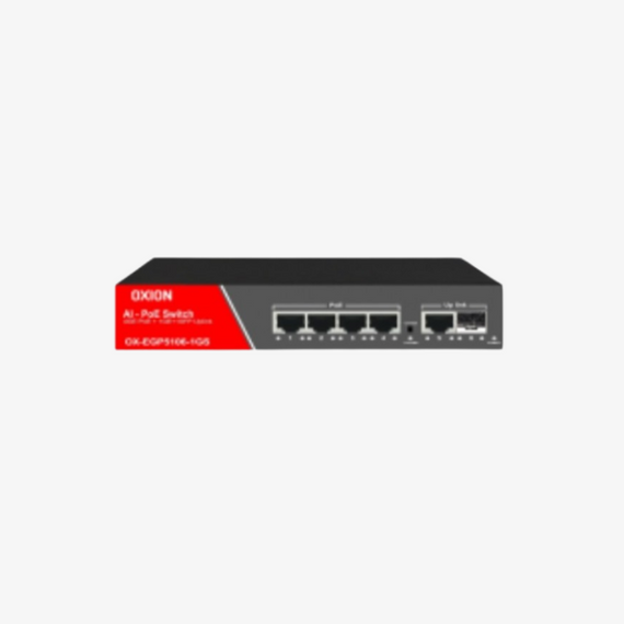 Oxion OX-EGP5106-1GS 4-Port Lite Series Gigabit Ai-PoE Switch Dubai