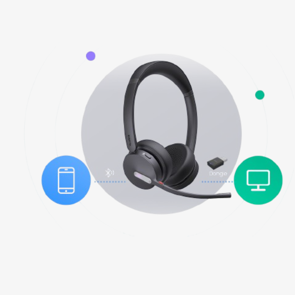Yealink WH64 Hybrid DECT Bluetooth Wireless Headset Dubai
